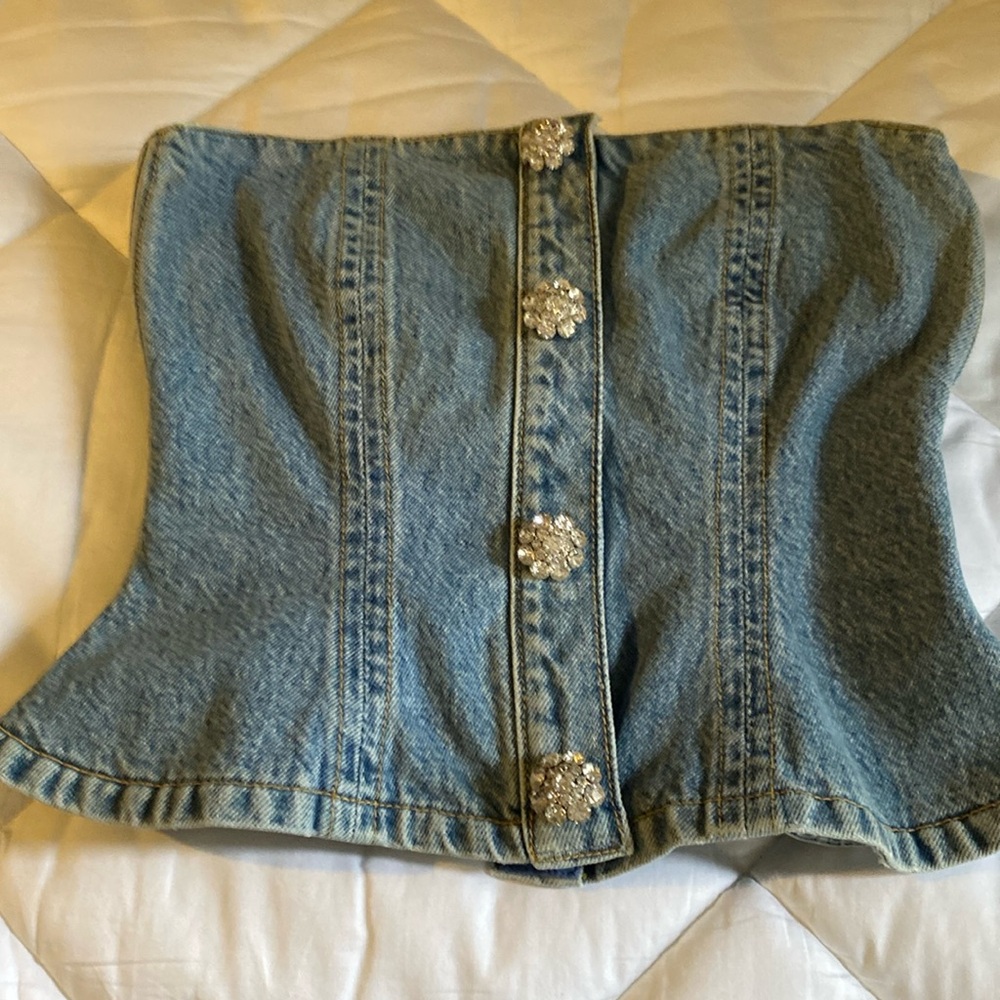 Jean corset mini top